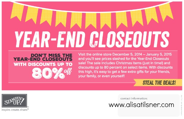 Stampin Up Year End Closeout Sales