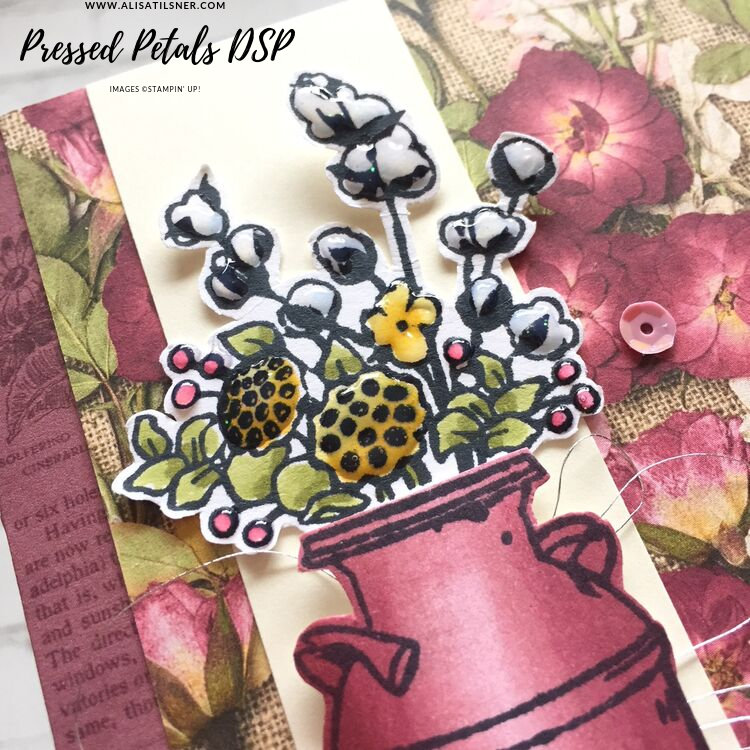 Pressed Petals Designer Series Paper with Country Harvest Stamp Set by Stampin' Up!. Card created by Alisa Tilsner