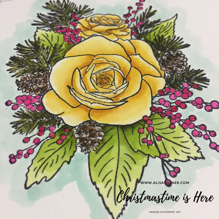 Christmas Rose Stamp and Die by Stampin' Up!  Card created by Alisa Tilsner.