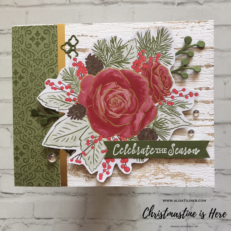 Christmastime is Here DSP by Stampin' Up!. Card CASED from Lynn Powell, made by Alisa Tilsner