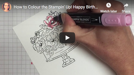Video – Colouring the Stampin’ Up! Happy Birthday To You Cake with Blends