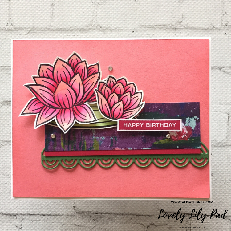 Video Tutorial to help improve your watercolouring
Card created by Alisa Tilsner, image from Lovely Lily Pad 2020 Sale a Bration Brochure.