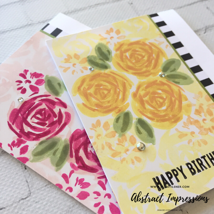 Stampin' Up! Abstract Impressions Birthday Cards created by Alisa Tilsner.