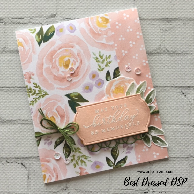 Best Dressed Designer Series Paper by Stampin' Up! Card by Alisa Tilsner