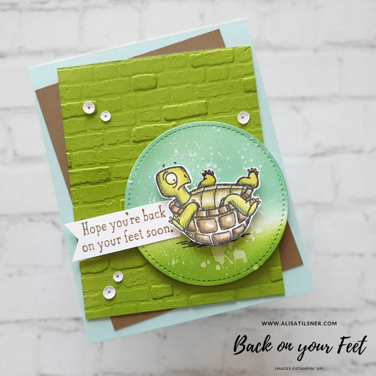 Stampin' Up! Back on your Feet Stamp Set. Card created by Alisa Tilsner - Independent Stampin' Up! Demonstrator in Australia. Blog also features a video.