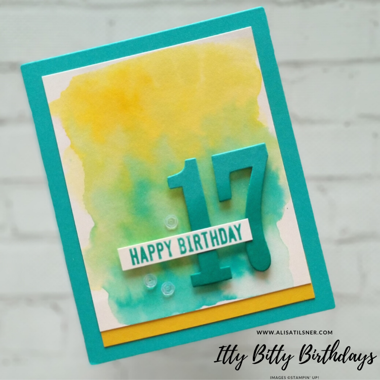 Colourwash Background Birthday Card.  Card by Alisa Tilsner
