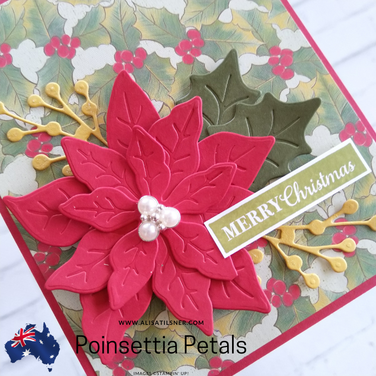 Easy Stampin’ Up! Poinsettia Christmas Card