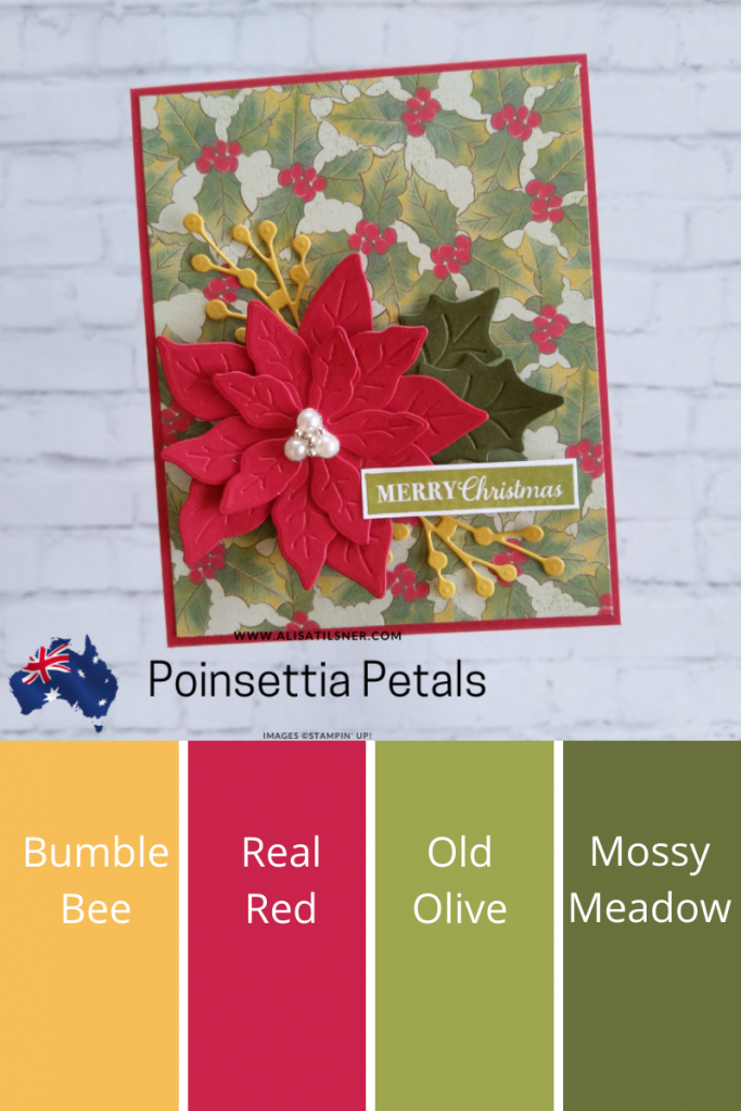 Easy Stampin' Up! Poinsettia Christmas Card