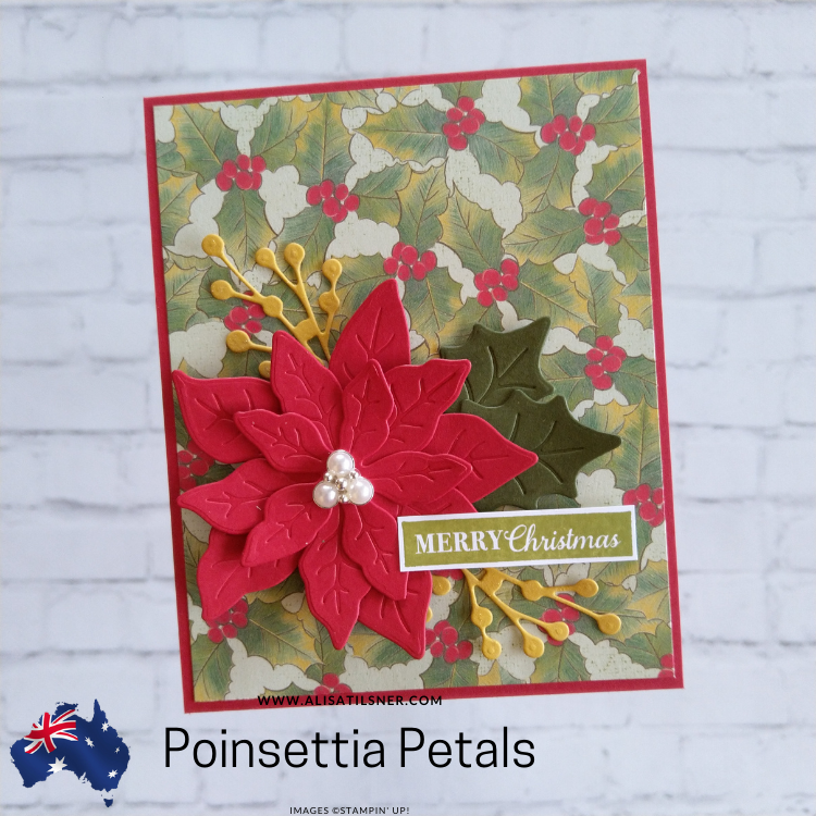 Easy Stampin' Up! Poinsettia Christmas Card