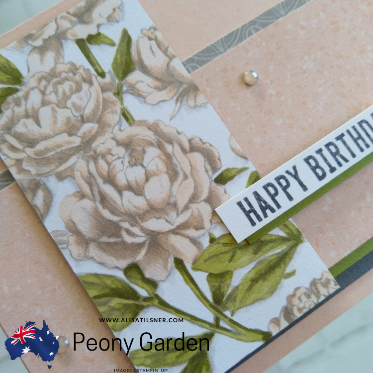 Simple Birthday Card featuring Peony Gardens DSP