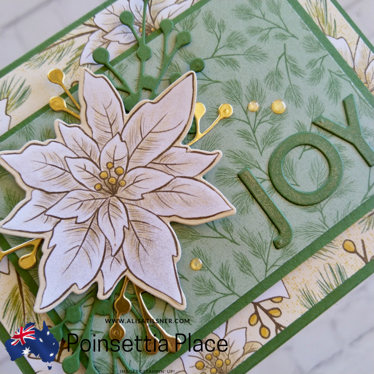 Easy Poinsettia Place Christmas Card