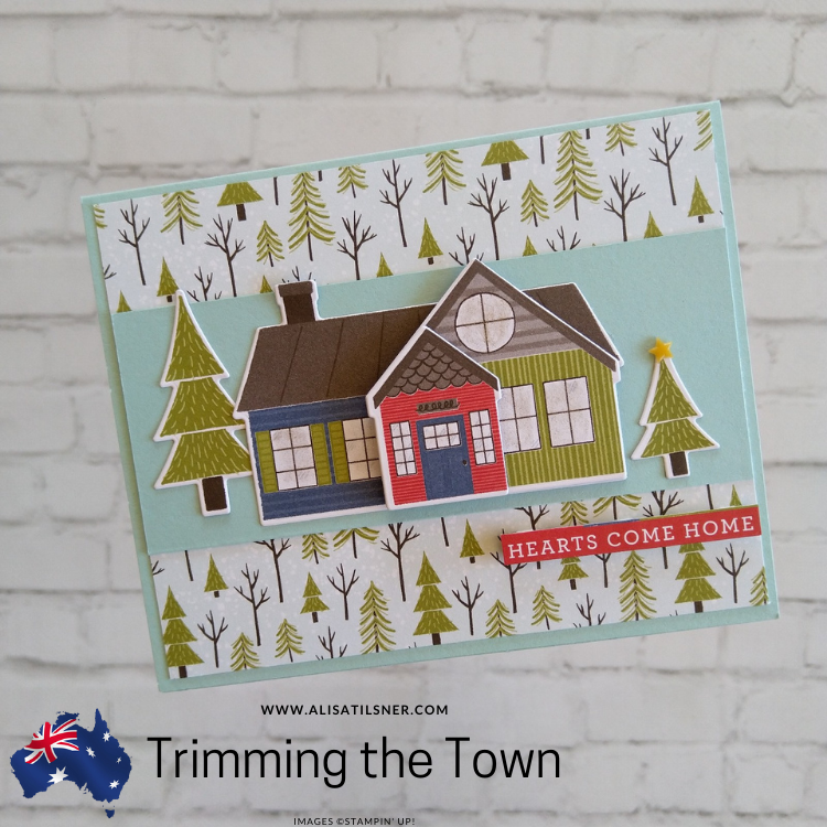 No Stamping Christmas Card using Trimming the Town DSP