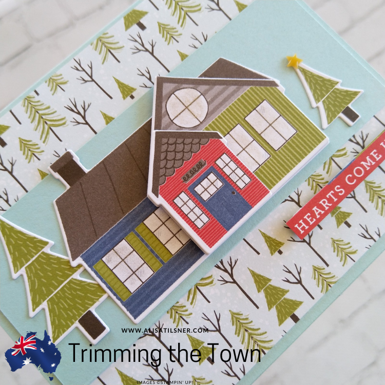 No Stamping Christmas Card using Trimming the Town DSP