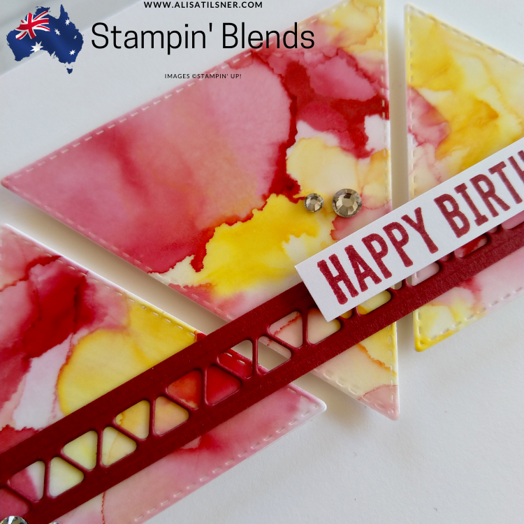 Stampin’ Blends Alcohol Ink Art Triangle Card