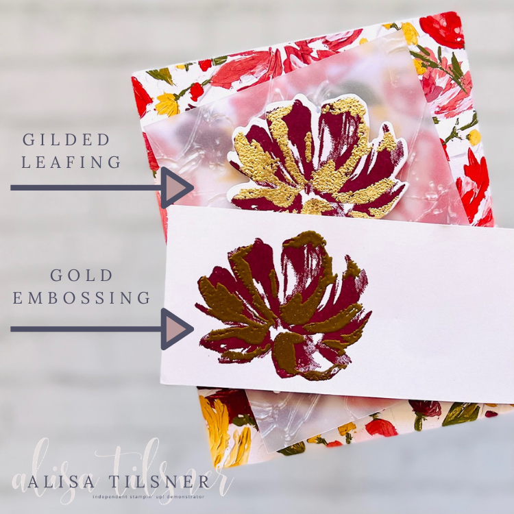 gilded leafing v gold embossing