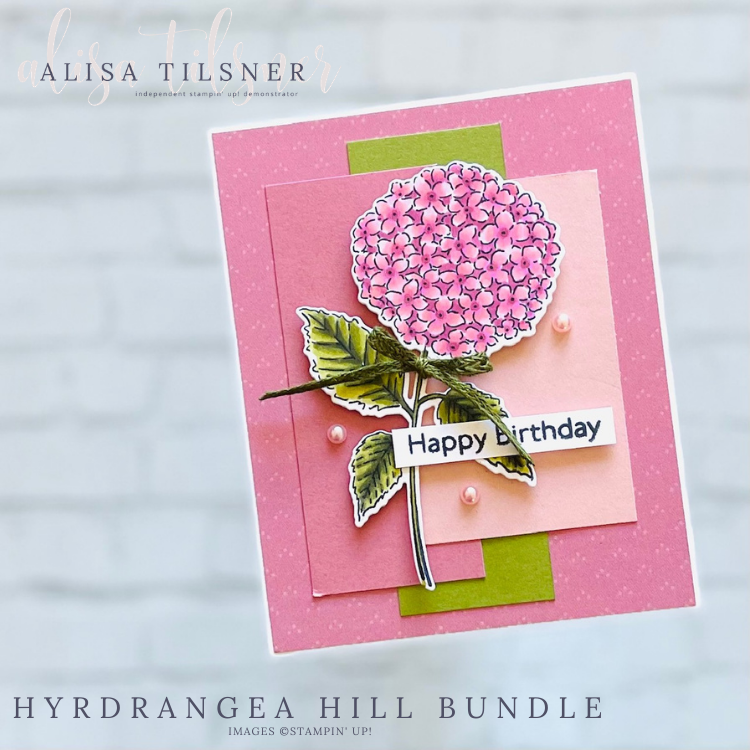 Hydrangea Hill Card in Pinks Tones