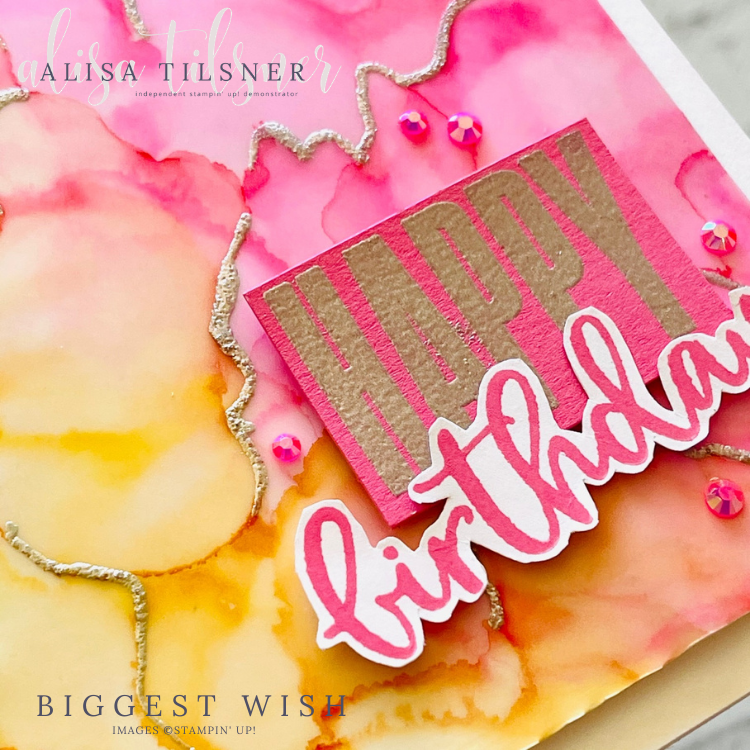 Biggest Wish Birthday Card with Blends Alcohol Technique