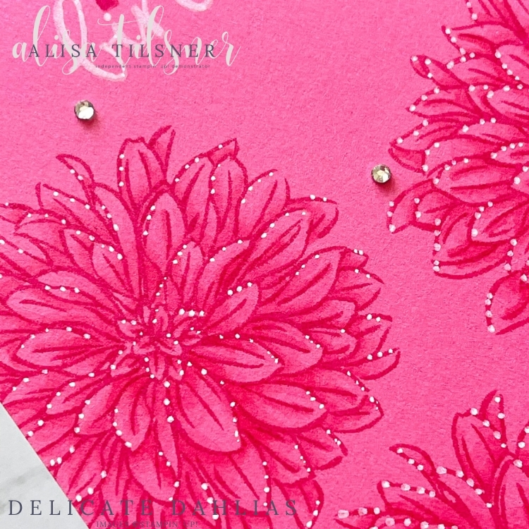 Another Delicate Dahlias Card with Fun Colouring Technique