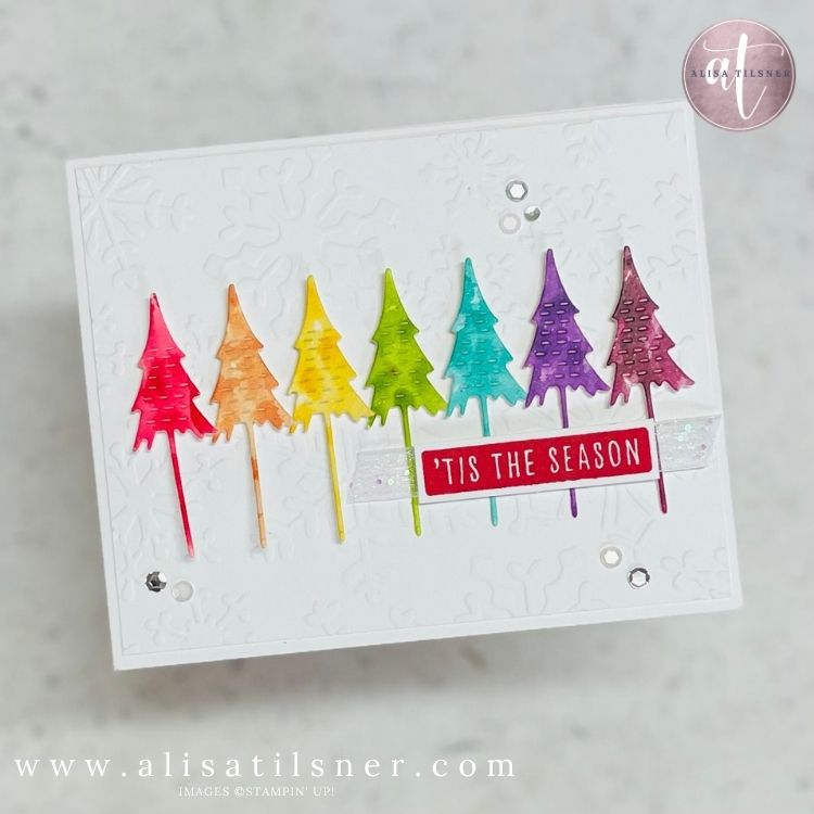 Rainbow Christmas Tree Card
