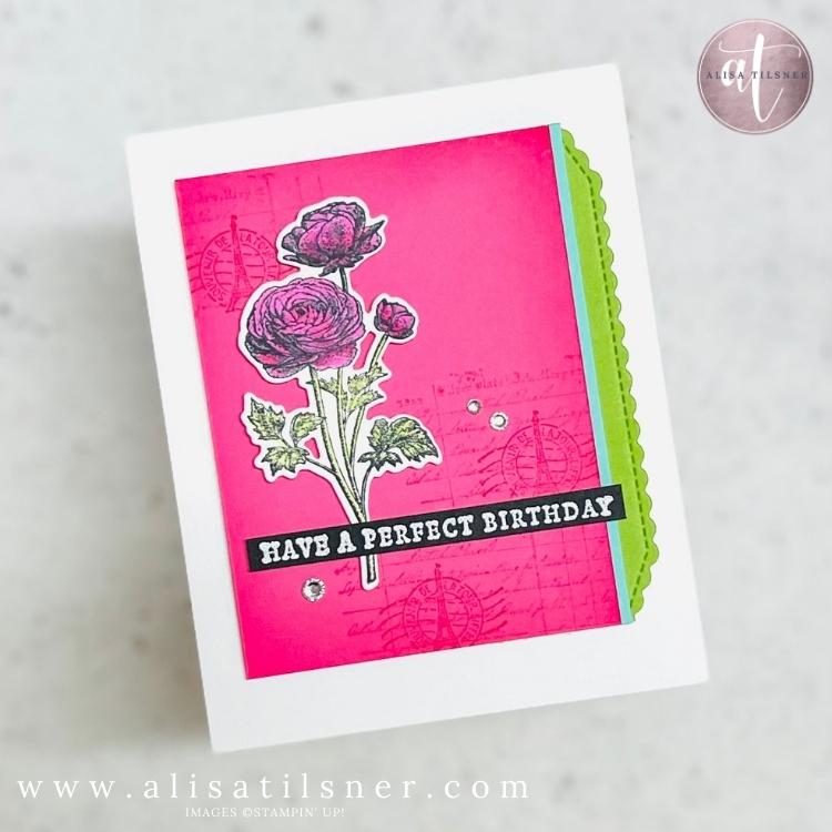Ranunculus Romance Birthday Card
