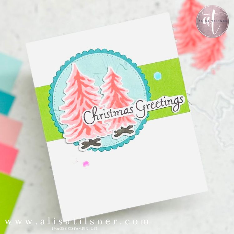 Photo of a card made with Stampin Up Trees for Sale Stamp Set