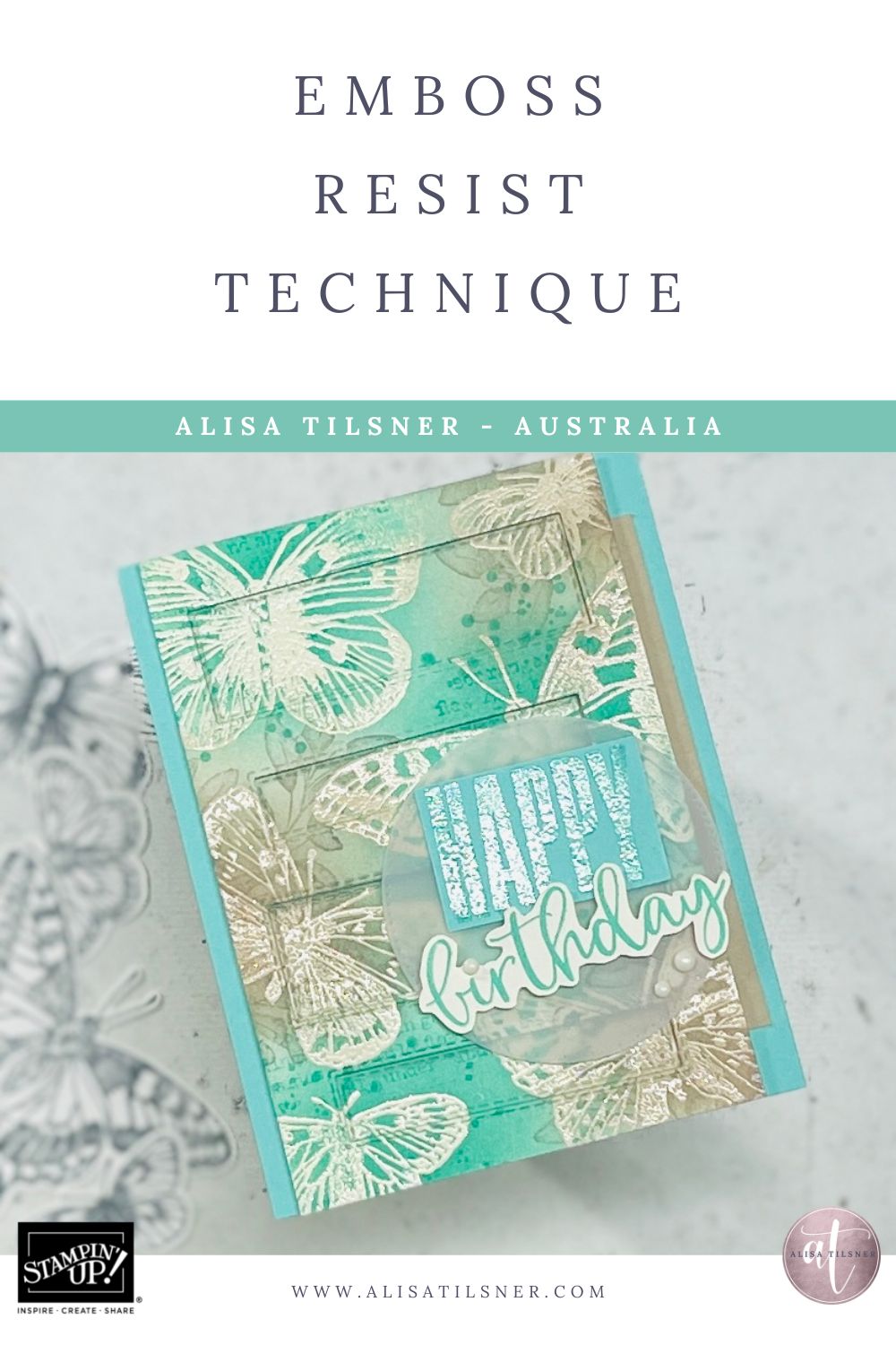 Emboss Resist with Stampin Up Butterfly Brilliance Set