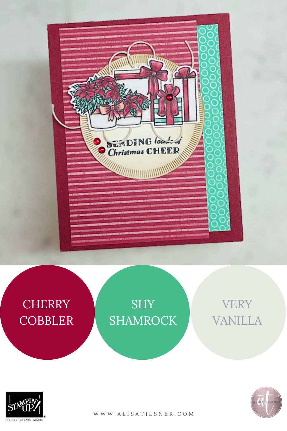 4 Cards Featuring Stampin Up Filled with Cheer