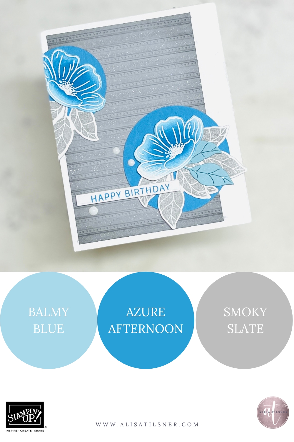 Ink Blended Embossed Flower Card with the Stampin’ Up! Lovely ...