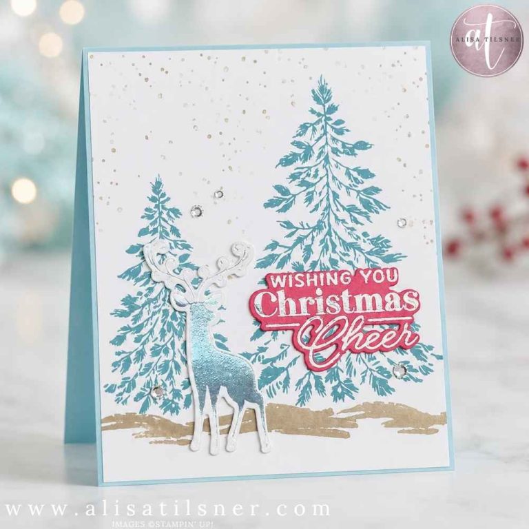 Magical Christmas Hot Foiling with Graceful Evergreen Deer